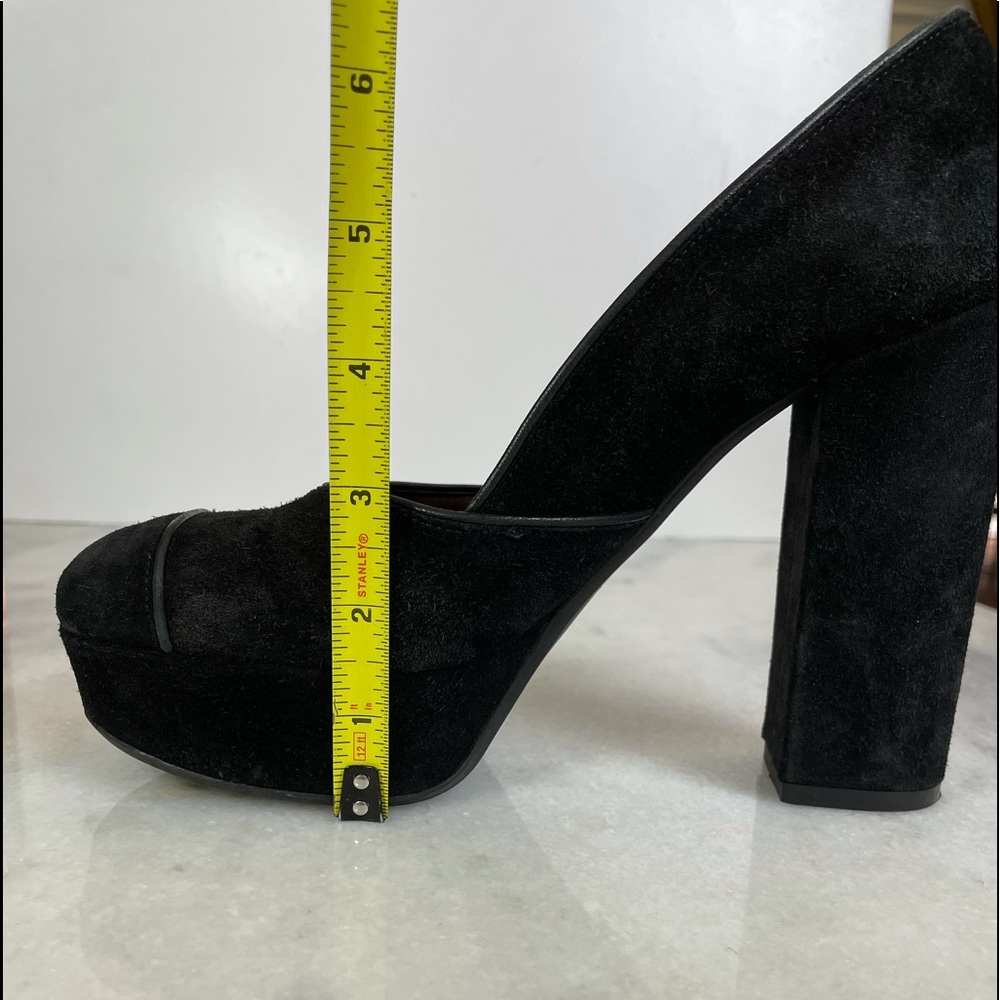 Marni Suede Round Toe Block Heel Platform Pumps - image 5